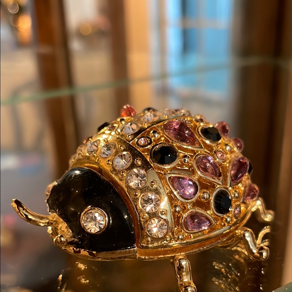 SOLD Karen Kopal Austrian Crystal Ladybug Trinket Box